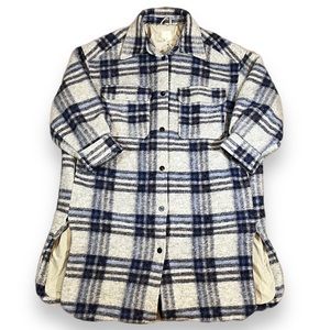 Plus plaid wool pea coat